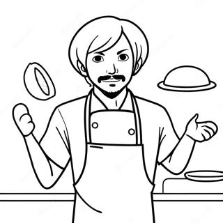 Sanji In Stylish Chef Outfit Coloring Page 22023-17411