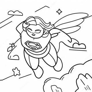 Supergirl Flying In The Sky Coloring Page 22042-17433