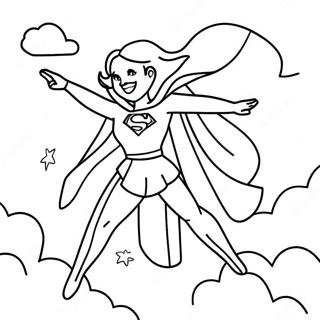 Supergirl Flying In The Sky Coloring Page 22042-17436