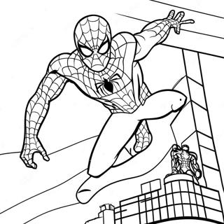 驚くべきスパイダーマン 塗り絵ページ