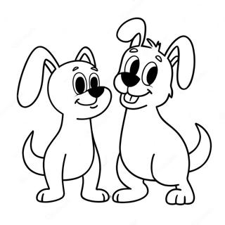 Playful Catdog Duo Coloring Page 22103-17471