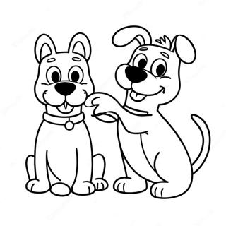 Playful Catdog Duo Coloring Page 22103-17472