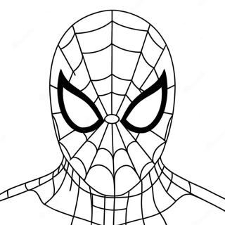 スパイダーマンの顔 塗り絵ページ