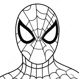 Spiderman Face Coloring Page 22132-17488