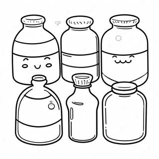 Cute Pharmacy Bottles Coloring Page 22153-17517