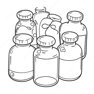 Cute Pharmacy Bottles Coloring Page 22153-17520