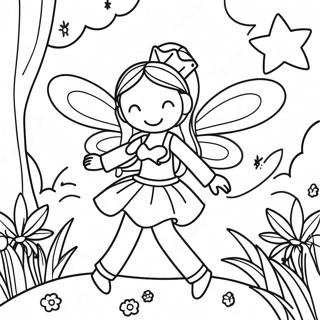 Magical Fairy In A Garden Coloring Page 22173-17541