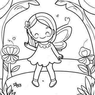 Magical Fairy In A Garden Coloring Page 22173-17542