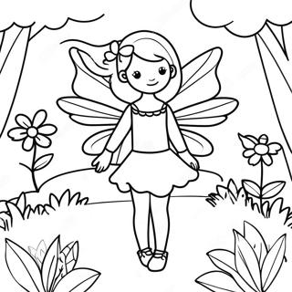 Magical Fairy In A Garden Coloring Page 22173-17543