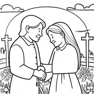 Heartwarming Forgiveness Scene Coloring Page 22223-17575