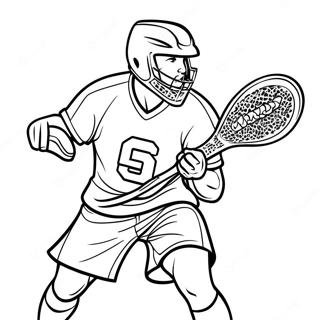 Lacrosse Spiller I Aktion Farvelægningsside 22342-17650