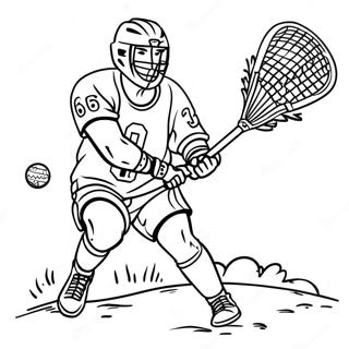 Lacrosse Spiller I Aktion Farvelægningsside 22342-17652