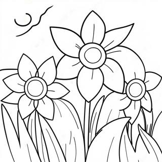 Beautiful Daffodil Garden Coloring Page 22353-17669