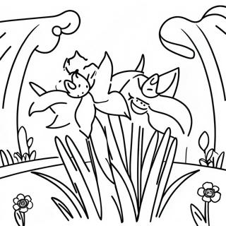 Beautiful Daffodil Garden Coloring Page 22353-17670