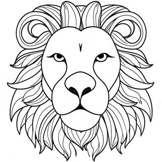 Majestic Lion Face Coloring Page 22363-17673