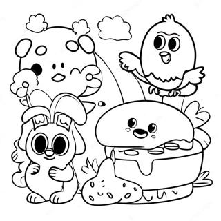 Kids Coloring Page With Fun Animals 22402-17718