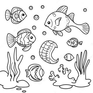 Colorful Underwater Scene Kids Coloring Page 22403-17728