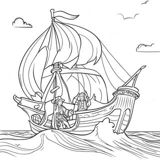 Christopher Columbus Sailing The Ocean Coloring Page 22472-17761