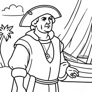 Christopher Columbus Discovering America Coloring Page 22473-17765