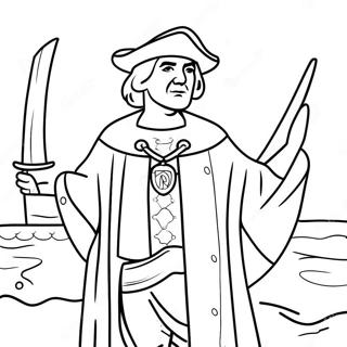 Christopher Columbus Discovering America Coloring Page 22473-17766