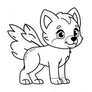 Baby Wolf With Colorful Wings Coloring Page 22482-17781