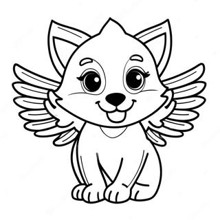 Baby Wolf With Colorful Wings Coloring Page 22482-17783