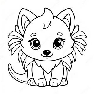 Cute Baby Wolf With Sparkling Wings Coloring Page 22483-17770