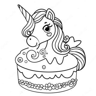 Unicorn Cake Coloring Pages