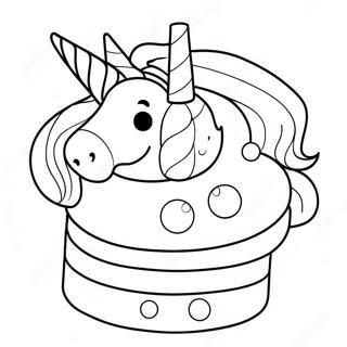 Unicorn Cake With Colorful Sprinkles Coloring Page 2250-1794