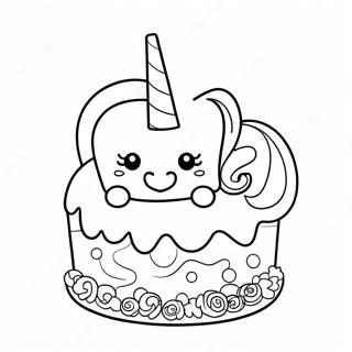 Unicorn Cake With Colorful Sprinkles Coloring Page 2250-1795