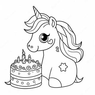 Unicorn Cake With Colorful Sprinkles Coloring Page 2250-1796