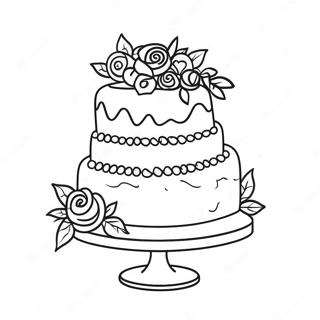 Elegant Wedding Cake Coloring Page 22512-17801