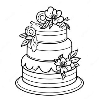 Multi Tiered Wedding Cake Coloring Page 22513-17789