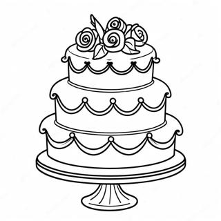 Multi Tiered Wedding Cake Coloring Page 22513-17790