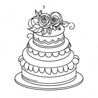 Multi Tiered Wedding Cake Coloring Page 22513-17791