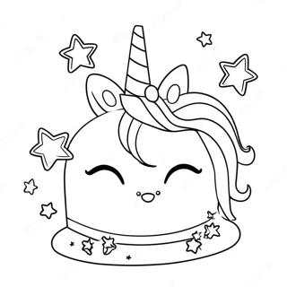 Magical Unicorn Cake With Sparkling Stars Coloring Page 2251-1799