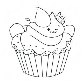 Adorable Cupcake Coloring Page 22573-17838