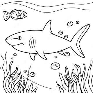 Majestic Tiger Shark In Ocean Coloring Page 22583-17865