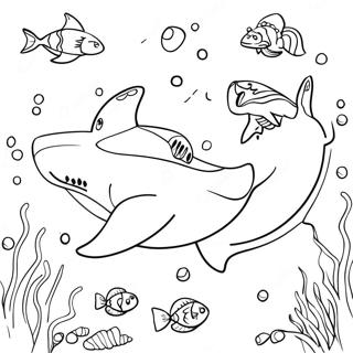 Majestic Tiger Shark In Ocean Coloring Page 22583-17867