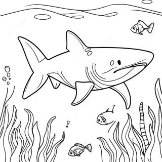 Majestic Tiger Shark In Ocean Coloring Page 22583-17868