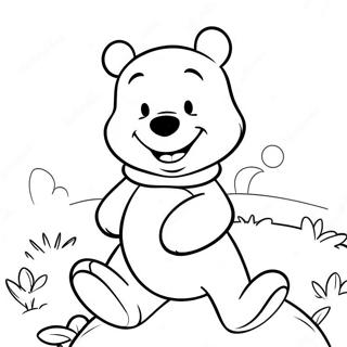 Winnie The Pooh Holding A Heart Coloring Pages