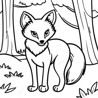 Realistic Fox Coloring Pages