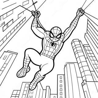 Spiderman Svinger Gjennom Byen Fargeleggingsark 22693-17944