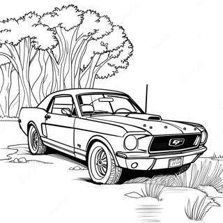 Ford Mustang Classic Car Coloring Page 22762-17976