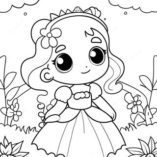 Cute Anime Princess In A Magical Garden Coloring Page 22773-17986