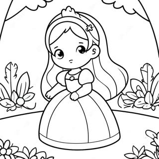 Cute Anime Princess In A Magical Garden Coloring Page 22773-17987