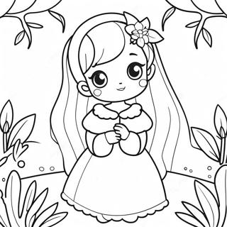 Cute Anime Princess In A Magical Garden Coloring Page 22773-17988