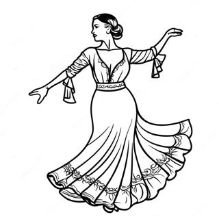 Colorful Spanish Flamenco Dancer Coloring Page 22843-18033