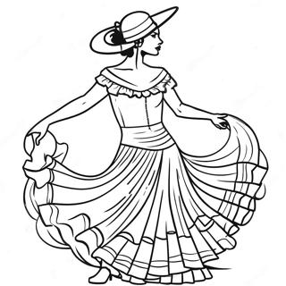 Colorful Spanish Flamenco Dancer Coloring Page 22843-18034