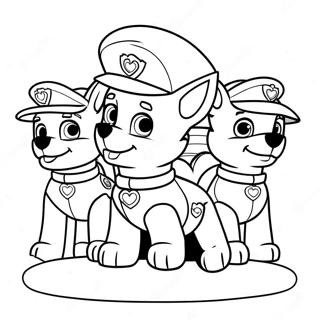 Paw Patrol Valentinstag Ausmalbilder